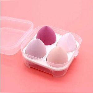 4 Pcs Makeup Sponge Set Blending Sponge with Egg Sponge Blending Holder Box